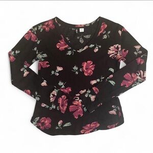 BDG Urban Outfitters Floral Knit V-neck Long sleeve Top Womens’ size S